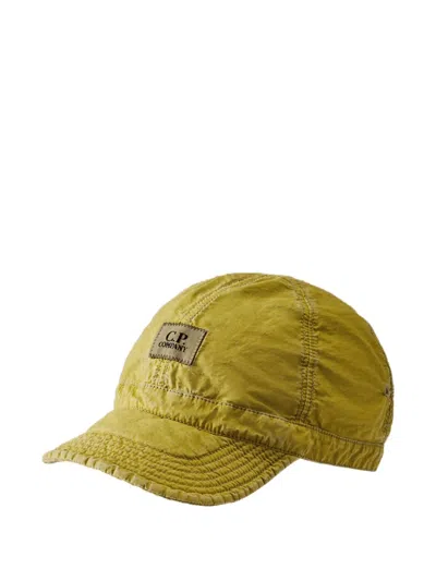 C.p. Company Logo-patch Baseball Cap In Green