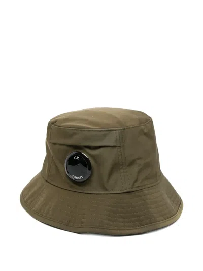 C.p. Company Logo-patch Bucket Hat In Green