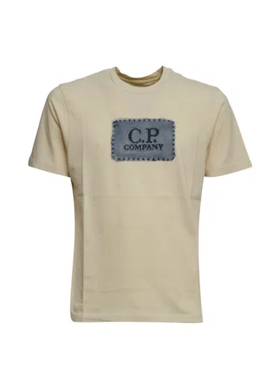 C.p. Company Logo-patch Cotton T-shirt In Neutral