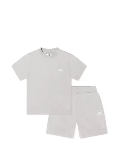 C.p. Company Kids' Logo-print Shorts Set In Gray