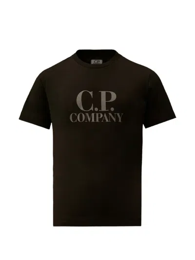 C.p. Company Kids' Logo-print T-shirt In Brown