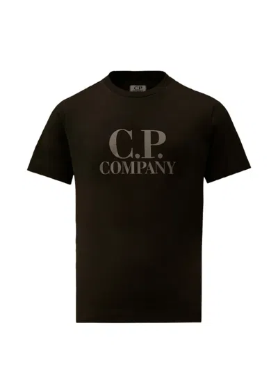 C.p. Company Kids' Logo-print T-shirt In Black