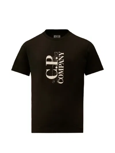 C.p. Company Kids' Logo-print T-shirt In Black