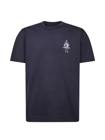 C.p. Company Logo-print T-shirt In Blue