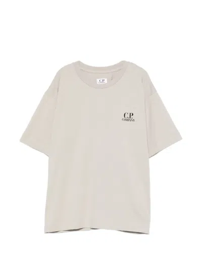 C.p. Company Kids' Logo-print T-shirt In Gray