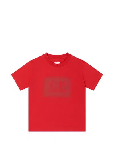 C.p. Company Kids' Logo-print T-shirt In Red