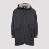 C.p. Company Long Jacket In Nylon B In Black Sand