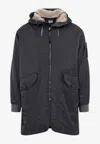 C.p. Company Long Jacket In Nylon B In Black