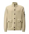 C.p. Company Knitwear Cardigan In Lambswool Grs In Neutral