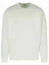 C.p. Company Long-sleeve Cotton Crew Neck Shirt With Unique Lens Pocket In White