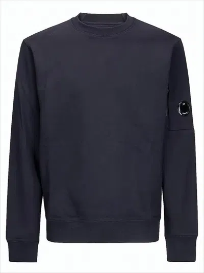 C.P. COMPANY LONG-SLEEVE CREWNECK SWEATSHIRT WITH DISTINCTIVE LENS DETAIL