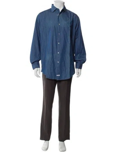 Pre-owned C.p. Company Long Sleeve Denim Shirt In Blue