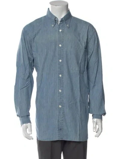 Pre-owned C.p. Company Long Sleeve Denim Shirt W/ Tags In Blue