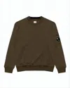 C.p. Company Long-sleeve Sweatshirt With Zippered Pocket And Ribbed Details In Brown