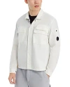 C.p. Company Long Sleeve Zip And Snap Shirt Jacket In Gauze White