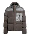 C.p. Company Boxy Cropped Padded Jacket With Horizontal Quilting In Gray