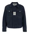 C.p. Company Long-sleeved Denim Coat In Black