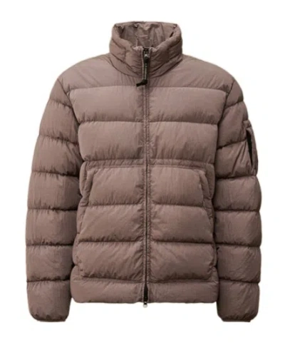 C.p. Company Long-sleeved Down Jacket In Brown