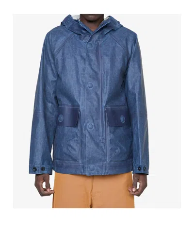 C.p. Company Long-sleeved Hooded Jacket In Blue