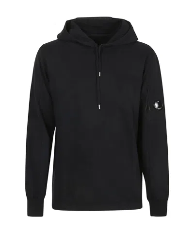 C.p. Company Long Sleeved Hoodie In Black