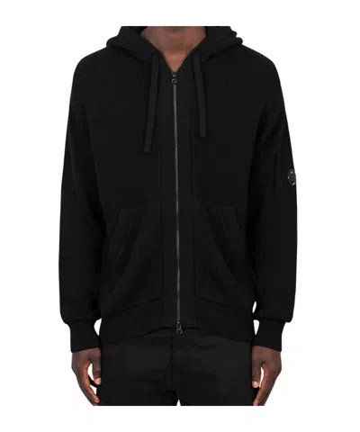C.p. Company Long-sleeved Hoodie In Black