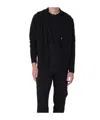 C.p. Company Long-sleeved Knitted Cardigan In Black