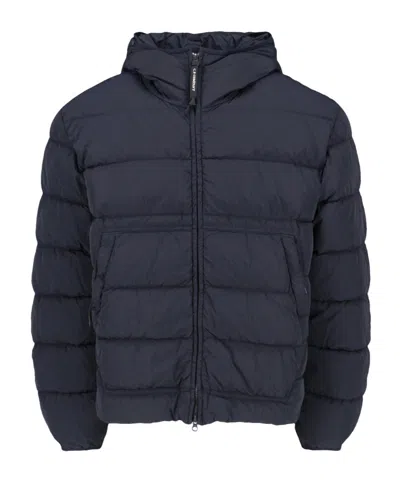 C.p. Company Long-sleeved Quilted Casual Jacket In Black