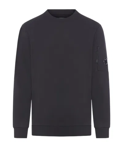 C.p. Company Long-sleeved Round-neck Sweater In Black