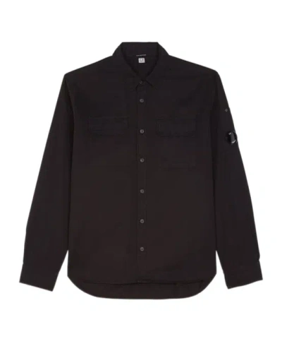 C.p. Company Long-sleeved Shirt In Black