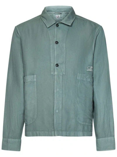 C.p. Company Long-sleeved Shirt In Blue
