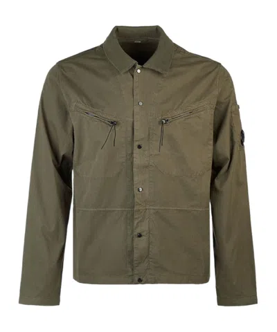 C.p. Company Long-sleeved Shirt In Ivy Green