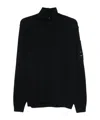 C.p. Company C.p.company Sea Islandhalf Zip Lens Knit In Black