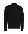 C.p. Company C.p.company Wool Blend Turtleneck Sweater In Black