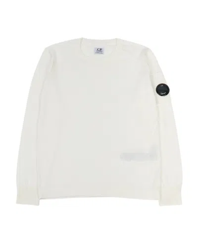 C.p. Company Long-sleeved Sweater In White