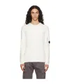 C.p. Company Signature Lens Crewneck Sweatshirt In White