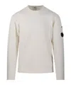 C.p. Company Signature Lens Crewneck Sweatshirt In White