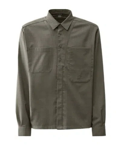 C.p. Company Long-sleeved Wool Shirt In Green