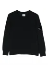 C.p. Company Logo-patch Long-sleeve Sweatshirt In Blue