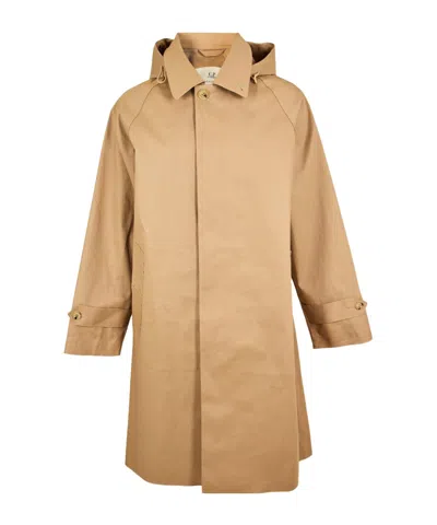 C.p. Company Long Trench Coat In Nude