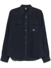 C.p. Company Longsleeve Linen Shirt In Blue
