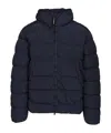 C.p. Company C.p.company Total Eclipse Shell Padded Hooded Lens Jacket In Blue