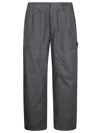 C.p. Company Relaxed Fit Straight Pants With Glossy Lens Detail In Gray