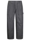 C.p. Company Relaxed Fit Straight Pants With Glossy Lens Detail In Gray