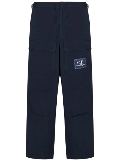 C.p. Company Loose Fit Indigo Blue Trousers In Black