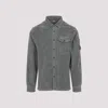 C.p. Company Soft Corduroy Fabric Shirt Jacket With Classic Collar In Gray