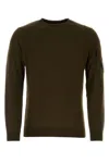 C.p. Company Man Dark Green Cotton Sweater