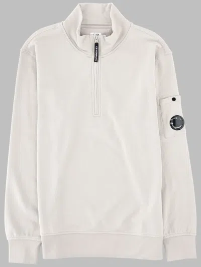 C.p. Company C. P. Company Mini Zip-up Cotton Sweatshirt For Boys In White
