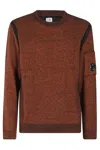 C.p. Company Textured Fleece Knit Sweater In Arancio