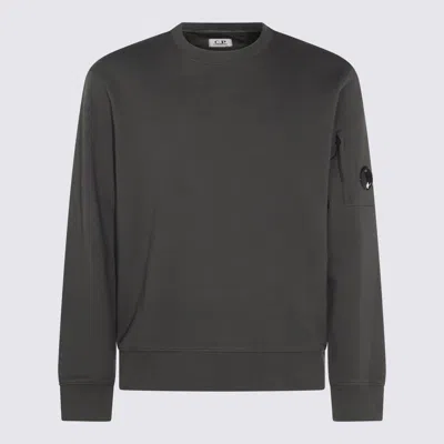 C.p. Company Pocket Crew Neck Long Sleeve Ribbed Sweatshirt In Gray