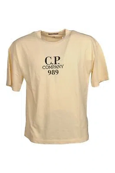 Pre-owned C.p. Company Man Short Sleeve T-shirt Cream 17512 In White